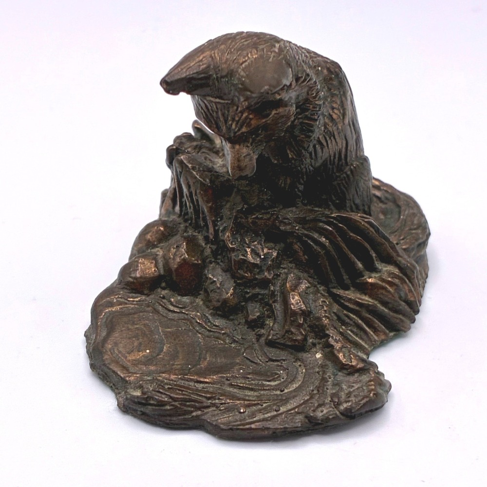 Purbeck Designs Fox Figurine 2" Bronze Brown Handmade in England Wildlife Decor